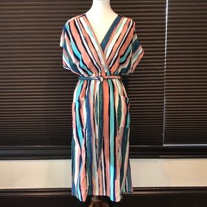 Multi-colored striped dress